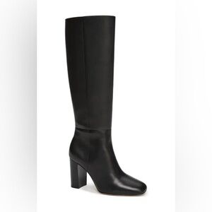 PAIGE Keely Black Heeled Knee-High Boots